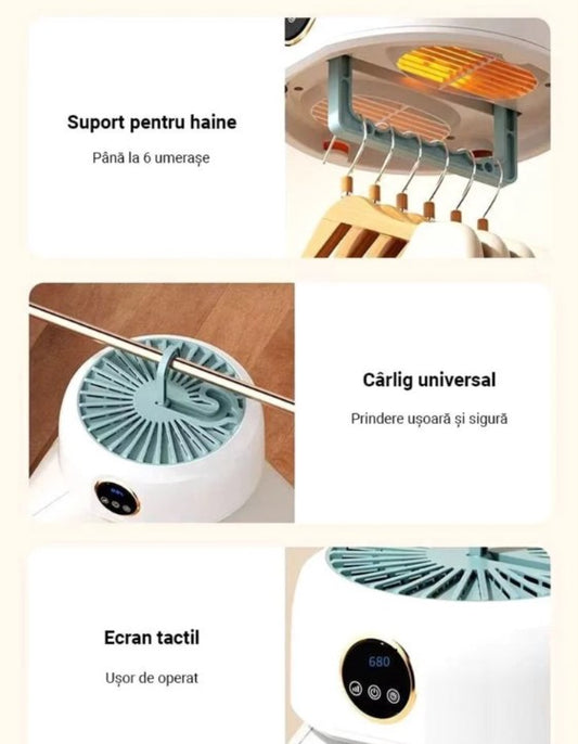 Uscator electric pliabil pentru haine