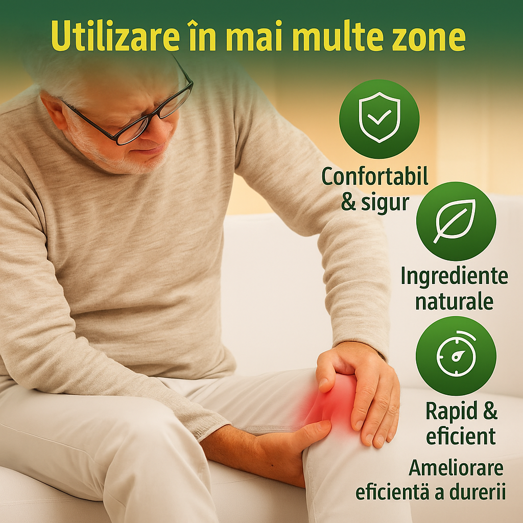 Set 10 plasturi pentru dureri de genunchi – Ameliorare rapidă 30 min, efect 8 ore, ingrediente naturale, încălzire terapeutică