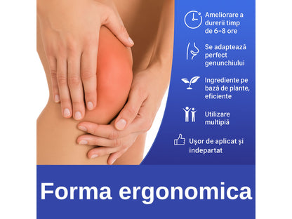 Set 10 plasturi pentru dureri de genunchi – Ameliorare rapidă 30 min, efect 8 ore, ingrediente naturale, încălzire terapeutică